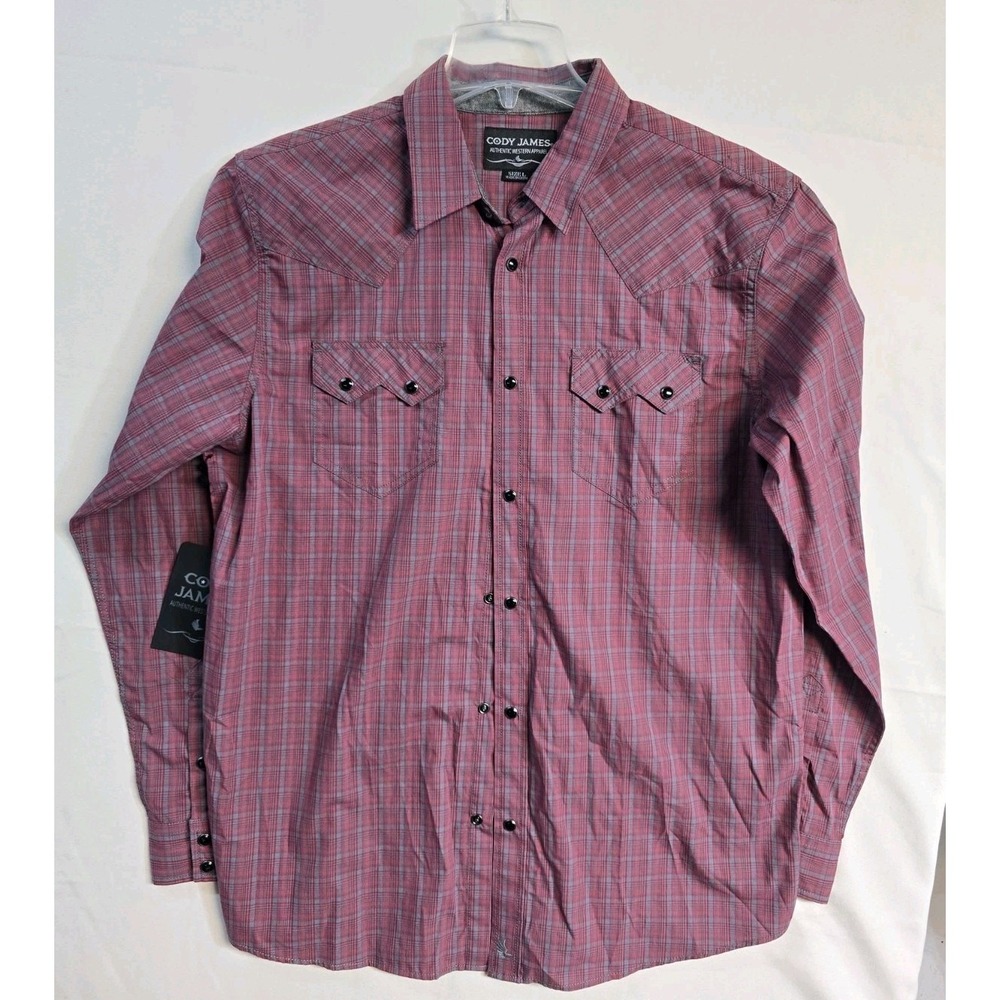 cody james pearl snap shirt L Western  Fire Red  Mountain  NWT